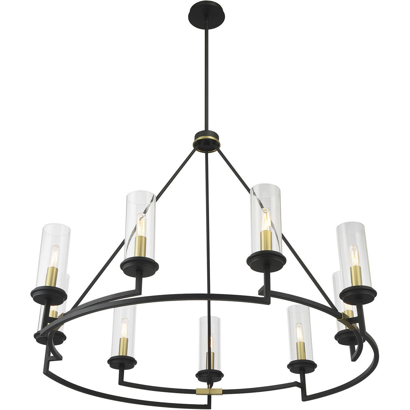 Hillstone 9 Light 40.25 inch Soft Brass And Sand Coal Chandelier Ceiling Light 